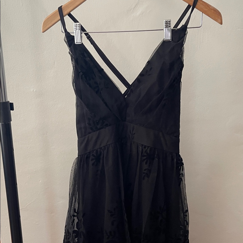 Elegant Black Spaghetti Strap Dress